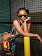 Sexy Hollow-out Women Printed Sleeveless Bodycon Maxi Club Dress ORY-5260
