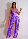 Tie Dye Spaghetti Strap Bodysuit Tassel Pants Set AIL-247