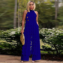 Women Sexy Backless Sleeveless Lace-up Long Tops And Wide-leg Pants Sets YF-10722