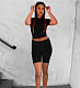 Women Jogger Suits Summer Short Sleeve T-shirt+Short Pants Two Piece Set XRB-10095