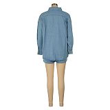 Women's Denim Suit Jacket Two-piece Denim Shorts AIL-250