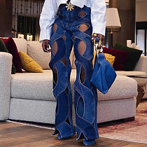 Rope Cutout Wide Leg Jean GT-9125