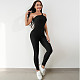 Sexy Women Sleeveless Solid Color Bodycon Yoga Jumpsuit HXZY-0371
