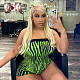 Sexy Strapless Printed Wool Women Romper MXXB-K24RP088