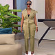 Casual Women's Lace-up Sleevless Lapel Cargo Pants Sets JR-3760