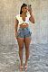 Fashion Girls Pocket Cotton Stretch Cargo Denim Shorts XT-8304