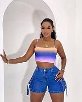 Casual Girls Strech Package Hip Cotton Denim Shorts XT-8301