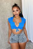 Fashion Girls Pocket Cotton Stretch Cargo Denim Shorts XT-8304
