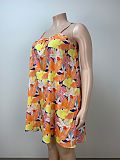 Summer Girl Flower Print Straps Plus Size Short Dress TB-6102