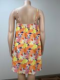 Summer Girl Flower Print Straps Plus Size Short Dress TB-6102