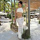 Sexy Halter Backless Lace-up Lace White Long Skirt 2 Pieces Sets PY-9287