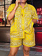 Stylish Printed Girls Resort Style Plus-size Two-piece Shorts Sets TB-6170