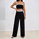 Black Sexy Strapless Crop Top And Long Pants Casual 2 Pieces Suits PY-90542