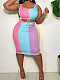 Colorful Stripes Women Slim Package Hips Large Size Skirts 2 Pieces Sets TB-6177