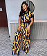 Letter Print Streetwear Short Sleeve Wide Leg Jumpsuits NY-10226