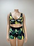 Sexy Printed Women Vest And Shorts Large Size 2 Pieces Sets TB-6161