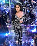 Black Sexy Ladies Square Collar Hot Drilling Slim Long Party Dress NY-3168