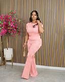 Casual Women Round Neck Tops And Long Pants Two-pieces Sets NTY-7382