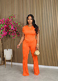 Casual Women Round Neck Tops And Long Pants Two-pieces Sets NTY-7382