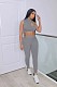 Sexy Patchwork Vest And Long Pants Women 2 Pieces Sets QZX-6289