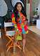 Fashioin Print Women Long Sleeves Blouse And Shorts 2 Pieces Sets TE-4685