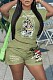 Casual Women Printed Short Sleeves Round Neck Tops And Shorts Sporty Suits YX-333