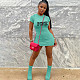 Short Sleeve Bodycon Mini Slim Dress Pink Casual OQ-264