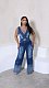Fashion Women Waistcoat Pockets Wide-leg Pants Casual Denim 2 Pieces Sets YUN-51087