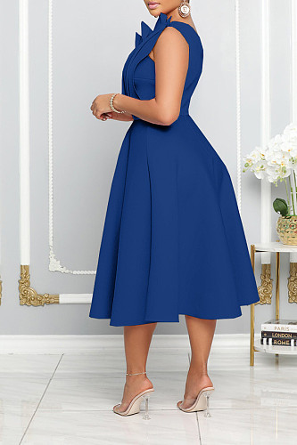 Sexy Oblique Shoulder Sleeveless High-waist Hem Maxi Dress BGN-0014