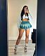 New Casual Girls Washed Denim Pleated Mini Skirt TR-1303