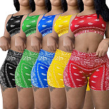 2024 Fashion Printed Straps Sleeveless Girls Shorts Sets GLS-08072