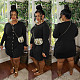 Casual Women Round Neck Buttons Cardigan Large Size Dresses WY-7096