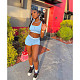 Casual Girls Striped Vest And Shorts Sporty 2 Pieces Suits FOS-8387