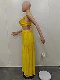 Sexy V Neck Ruffle Sleeveless Flared Tie Waist Split Cocktail Party Midi Dress BN-93351