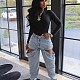 2024 NEW Women Elastic Hollow-out Casual Jeans TK-6309