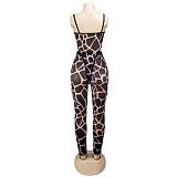 Sexy Straps Mesh Sheer Bodysuit with Skinny Pants 2 Pieces Set AIL-079