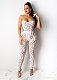 Sexy Straps Mesh Sheer Bodysuit with Skinny Pants 2 Pieces Set AIL-079