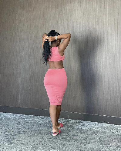 Solid Color Sleeveless Cut Out Bodycon Dresses BS-1268