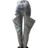 2024 NEW Women Elastic Hollow-out Casual Jeans TK-6309