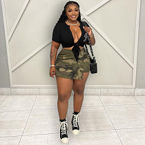 Chic Street Camo Print High Waist Irregular Shorts CH-23022