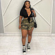 Chic Street Camo Print High Waist Irregular Shorts CH-23022