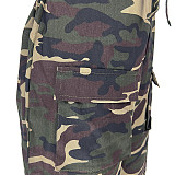 Camo Print High Waist Sleeveless Overalls Jumpsuit CH-23041