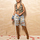 High Street Mid Waist Ripped Holes Jean Shorts CH-23035