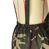 Camo Print High Waist Sleeveless Overalls Jumpsuit CH-23041