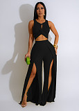 Sexy Sleeveless Vest And Long Split Wide-leg Pants 2 Pieces Sets SFY-468