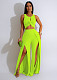 Sexy Sleeveless Vest And Long Split Wide-leg Pants 2 Pieces Sets SFY-468