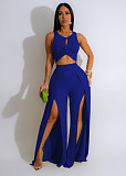 Sexy Sleeveless Vest And Long Split Wide-leg Pants 2 Pieces Sets SFY-468