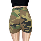 Chic Street Camo Print High Waist Irregular Shorts CH-23022