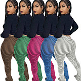 Breathable High Elastic Slim Fitting Stack Pants CH-23101