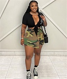 Chic Street Camo Print High Waist Irregular Shorts CH-23022